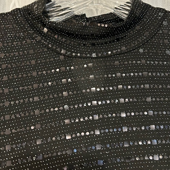 Iris, shimmering body suit with snap crotch and mock turtleneck. Sz M - Picture 8 of 12